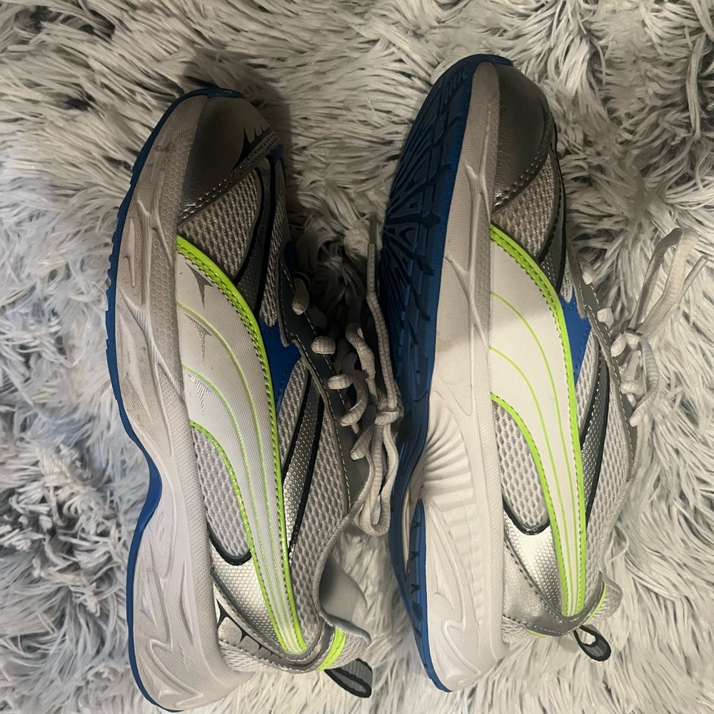 Puma Silver and Blue Sneakers with Cushioned Sole